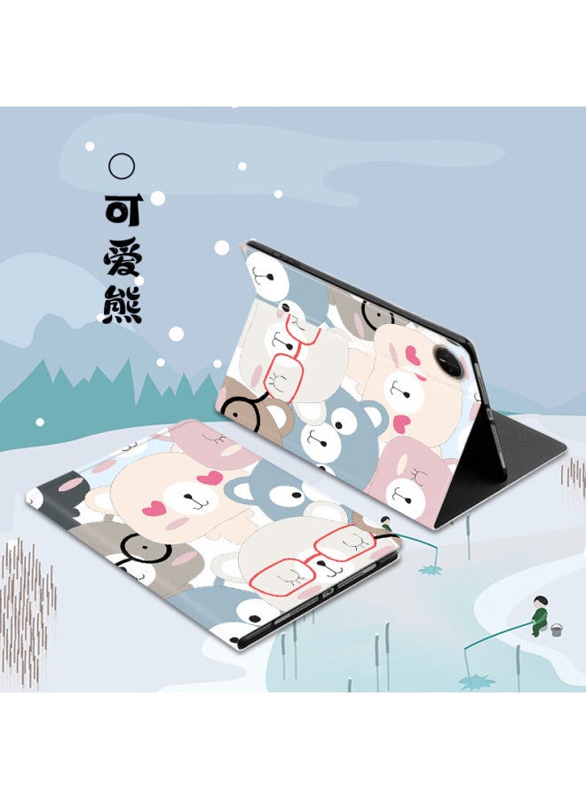 Stedfer Huawei Matepad Mini Case 8.8-inch Full Coverage Smart Sleep Cute Cartoon Leather Cover - Cute Bear