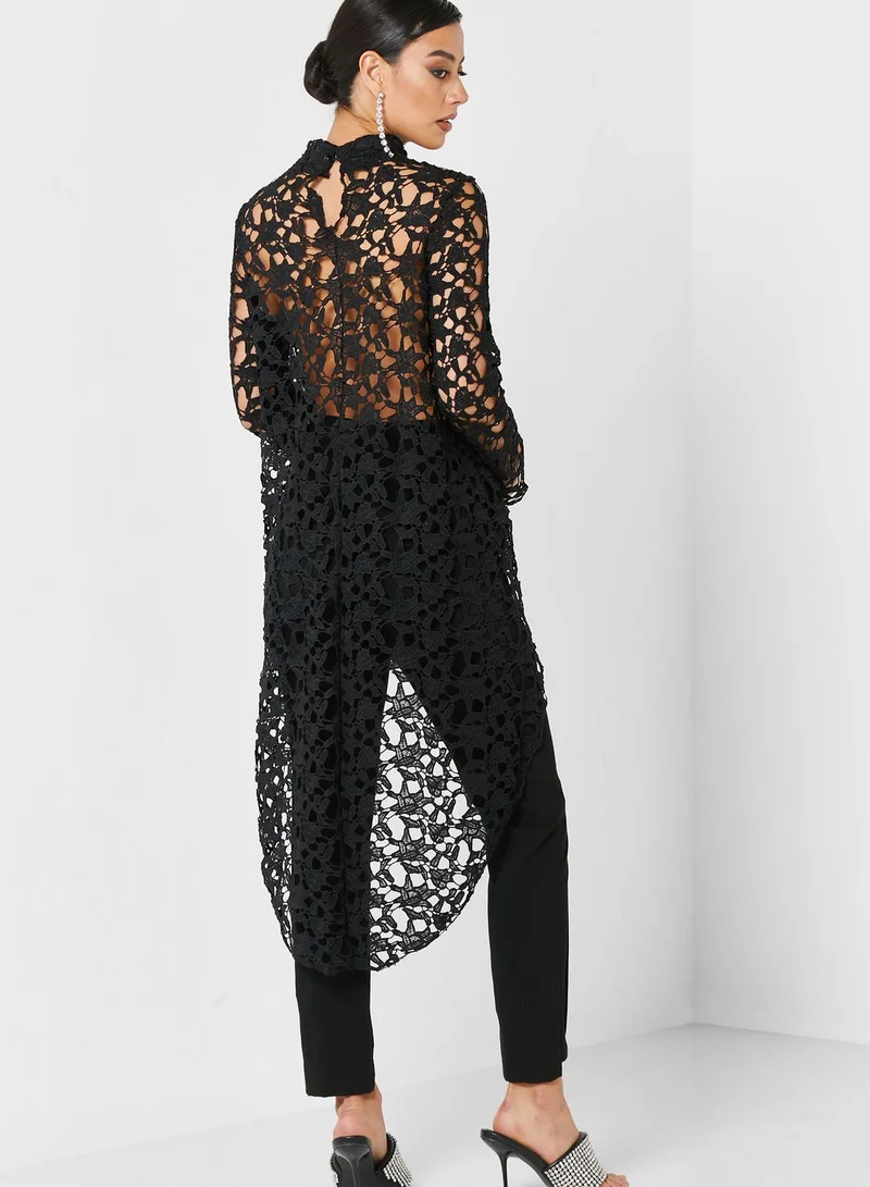 Khizana Asymmetrical Hem Self Design Blouses