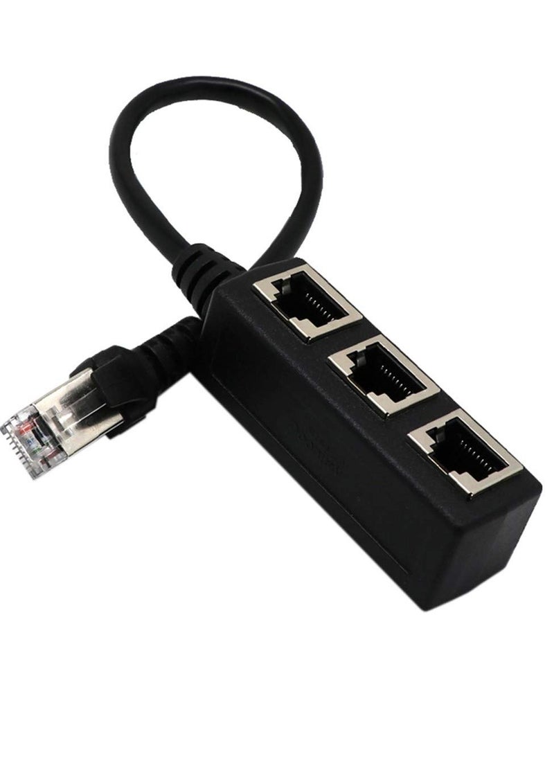 SYOSI - Rj45 Ethernet Splitter Cable Rj45 1 Male to 3 Female Port Lan Ethernet Splitter Adapter Cable Lan Network Plug Connector Adapter for Cat5, Cat5e, Cat6, Cat7 - Image 1