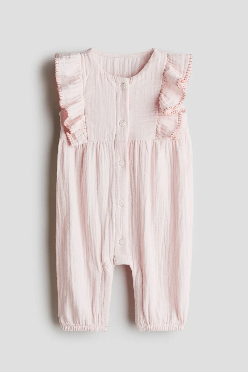 H&M Frilled muslin romper suit