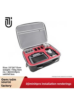Generic For DJI For DJImini4pro UAV Portable Portable Anti-seismic Toolbox PC Hard Shell Storage Box Messenger Bag-Color:Applicable To Mini3pro (black Shoulder Strap Model)-Size:33*26*15cm  - Image 4