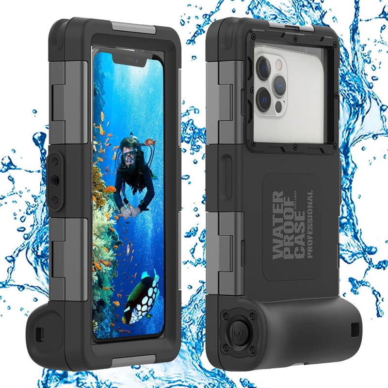 LY LANYOS Waterproof Underwater Snorkeling Diving Phone Case for iPhone 16/15/14/13/12/11 Pro Max Mini and Galaxy S25/S24/S23/S22/S21 Ultra Plus Professional [15m/50ft] Photo Video Cover (SG Black) - Image 1