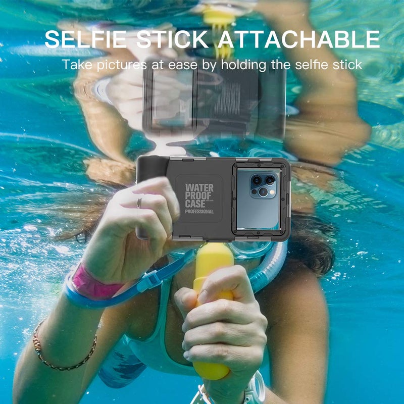 LY LANYOS Waterproof Underwater Snorkeling Diving Phone Case for iPhone 16/15/14/13/12/11 Pro Max Mini and Galaxy S25/S24/S23/S22/S21 Ultra Plus Professional [15m/50ft] Photo Video Cover (SG Black) - Image 3