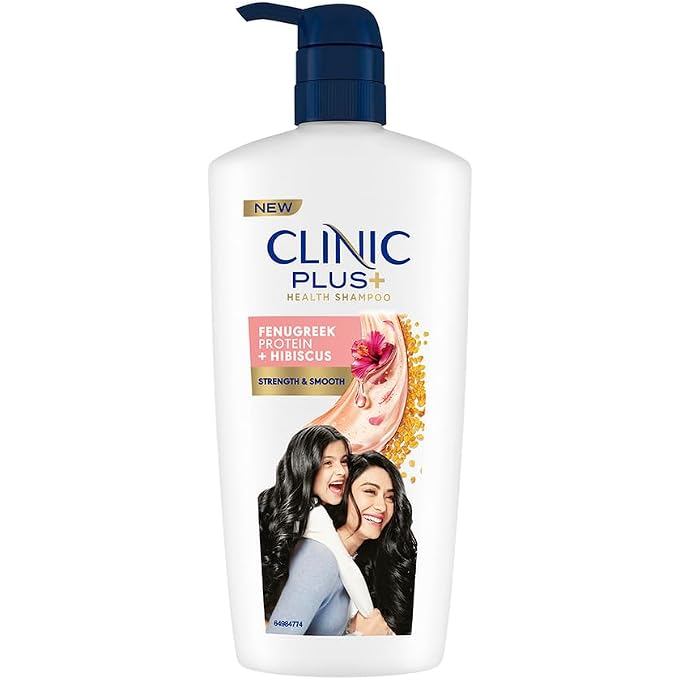 Clinic Plus Strength & Smooth Shampoo, Fenugreek Protein + Hibiscus for Hair Strengthening and Smoother Hair, 650 ml - Image 1
