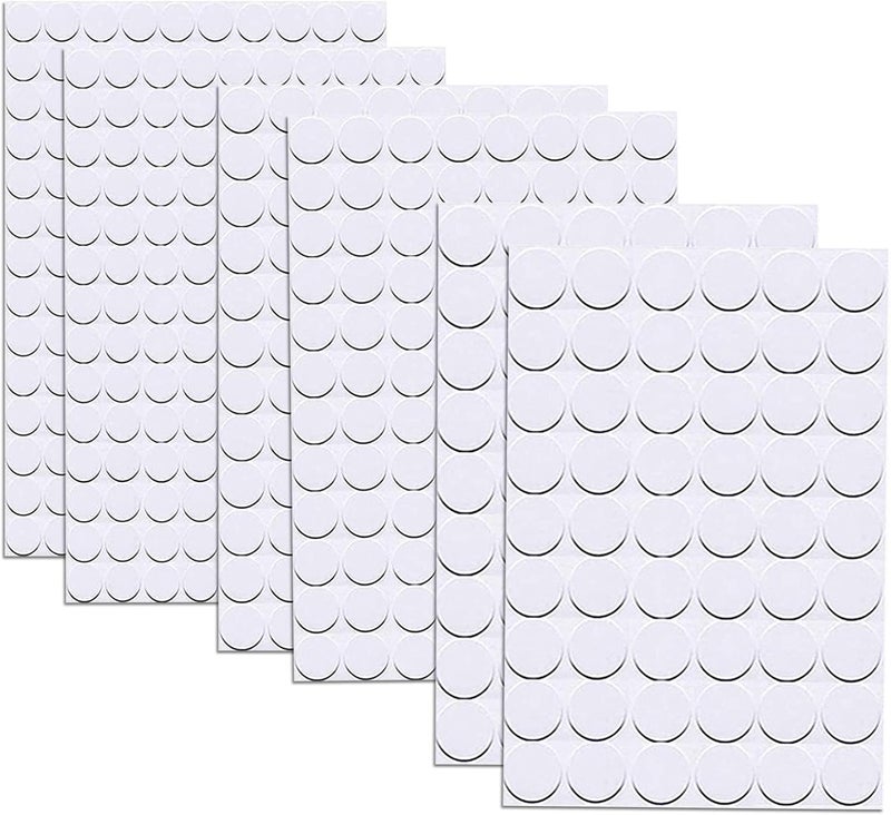 Romeda 580 Pcs Self-Adhesive Screw Hole Stickers, 6-Table Self-Adhesive Screw Covers Caps Dustproof Sticker 12mm, 15mm, 21mm White - Image 1
