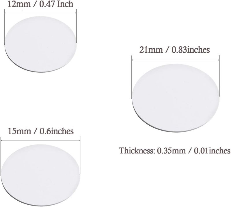 Romeda 580 Pcs Self-Adhesive Screw Hole Stickers, 6-Table Self-Adhesive Screw Covers Caps Dustproof Sticker 12mm, 15mm, 21mm White - Image 2