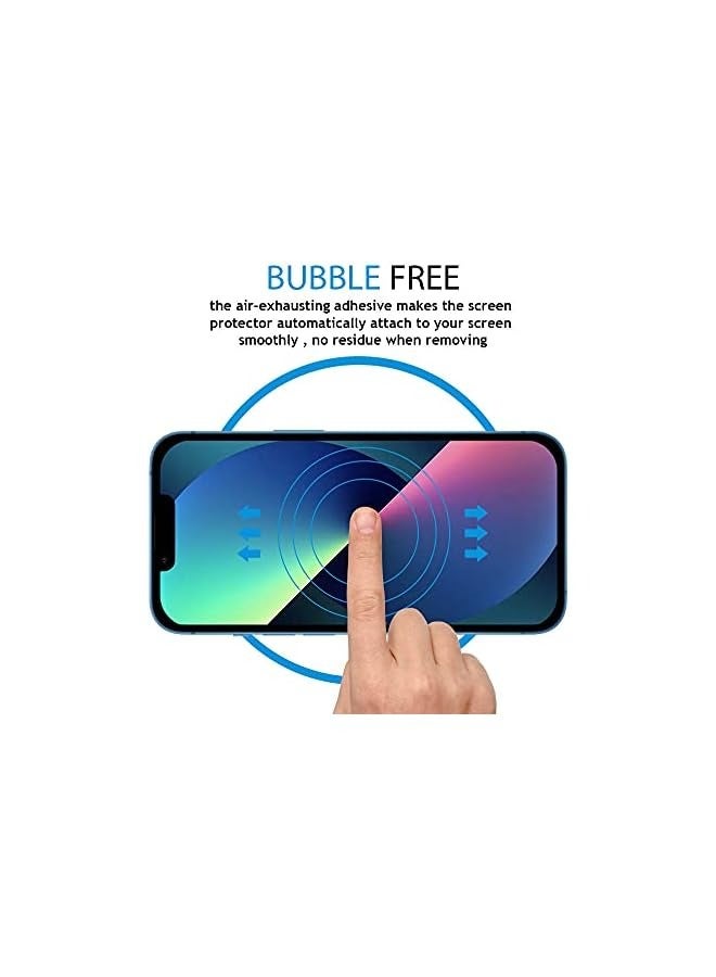 بروماس واقي شاشة متوافق مع iPhone 13 6.1 بوصة، واقي شاشة من الزجاج المقوى بتغطية كاملة ثلاثية الأبعاد، شفاف عالي الدقة، طبقة حماية مميزة عالية الجودة صلابة 9H - Image 5