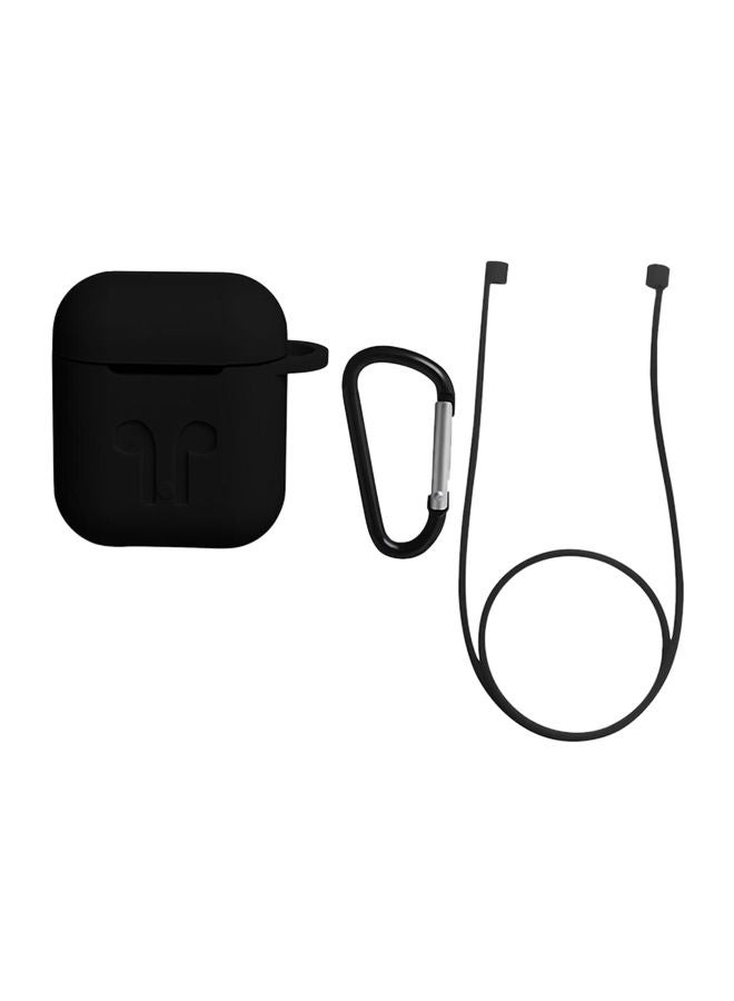NIBEMINENT Protective Silicone Headset Case Cover For Apple AirPods Black 