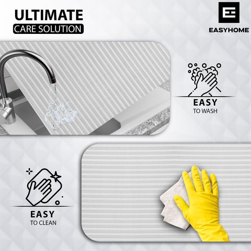 Easy Home EASYHOME Multipurpose 60cm x 5m Waterproof EVA Lines Anti Slip Mat for Kitchen, Bathroom Cabinet Kitchen Drawer Shelf Liner Sheets Roll, Non-Slip Fridge Mat, Table Mat (60cm x 5 Metres Roll, Clear) - Image 4