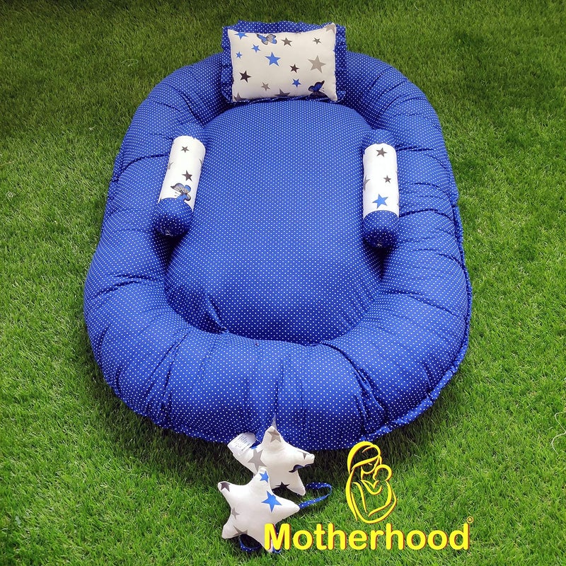 MOTHERHOOD MOTHERHOOD Baby Nest Bed with 3 pc Baby Pillow and 1 Large Baby Blanket Luxury UltraSoft Comfortable Baby Mattress Bed Sleeper Bedding Set coSleeper for Newborn to Toddlers Blue - Image 4