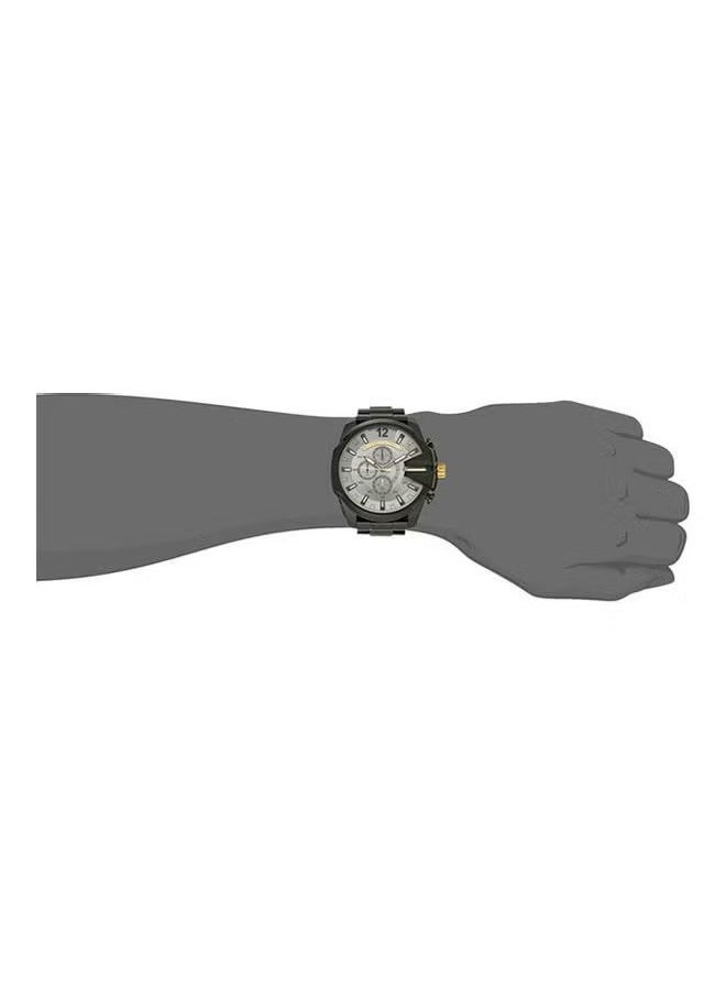 DIESEL Men's Mega Chief Men'S Grey Dial Stainless Steel Chronograph Watch DZ4479  - Image 3