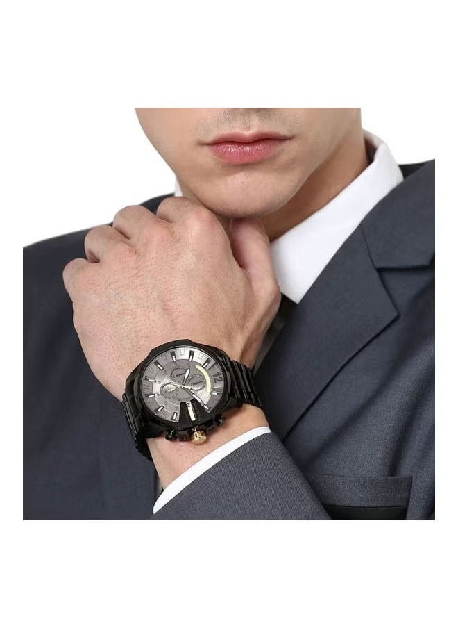 DIESEL Men's Mega Chief Men'S Grey Dial Stainless Steel Chronograph Watch DZ4479  - Image 4