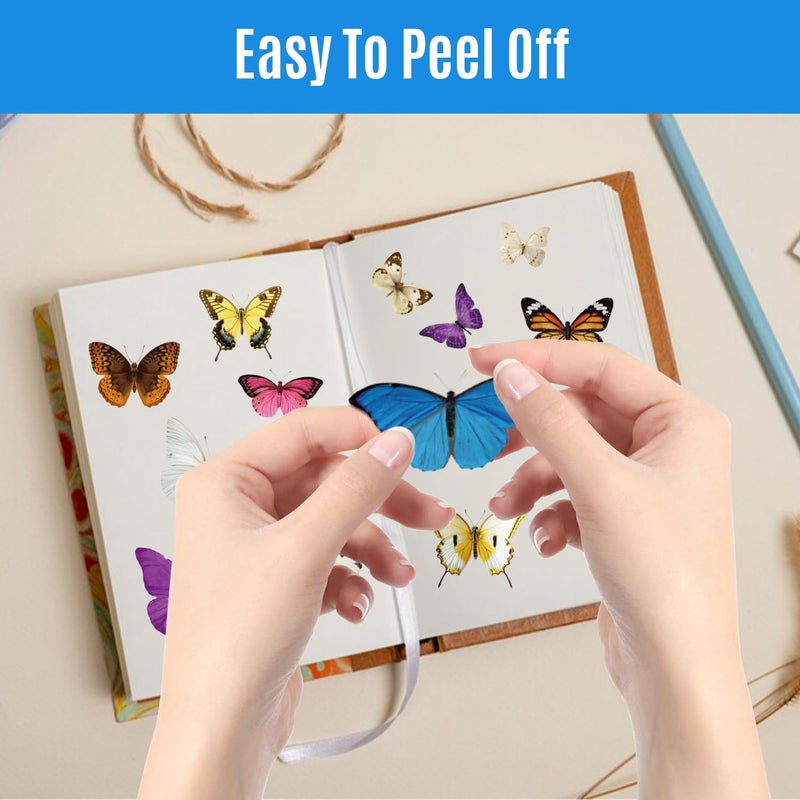 WANGHENG 600Pcs Butterfly Stickers,Self-Adhesive PVC Vintage Butterfly Stickers for Scrapbook, Laptop, Journal, DIY Project, Window, Envelope Spring Themed Party Decors - Image 4