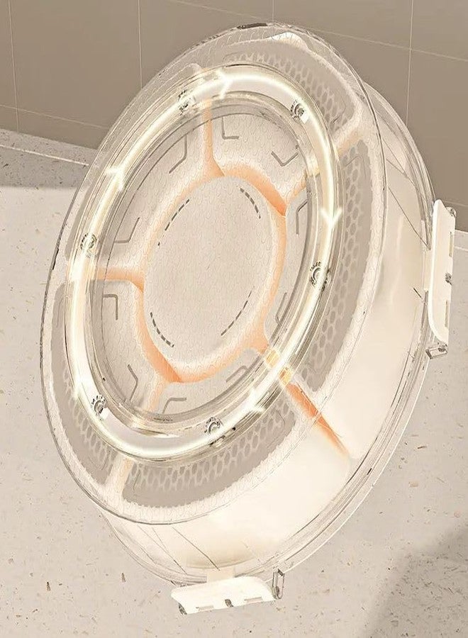 Azelf 6 Compartment Rotating Serving Tray Clear Divided Fruit Spices Serving Tray Rotatable Food Storage Container with Lid - Image 5
