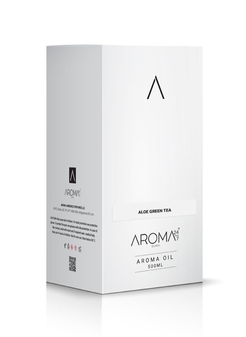 أروما 24/7 زيت عطري لموزعات الرائحة-Aloe Green Tea 500ML  - Image 3