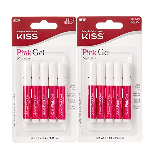 Kiss Pink Gel Nail Glue (IBGL04) (2 Pack) - Image 1