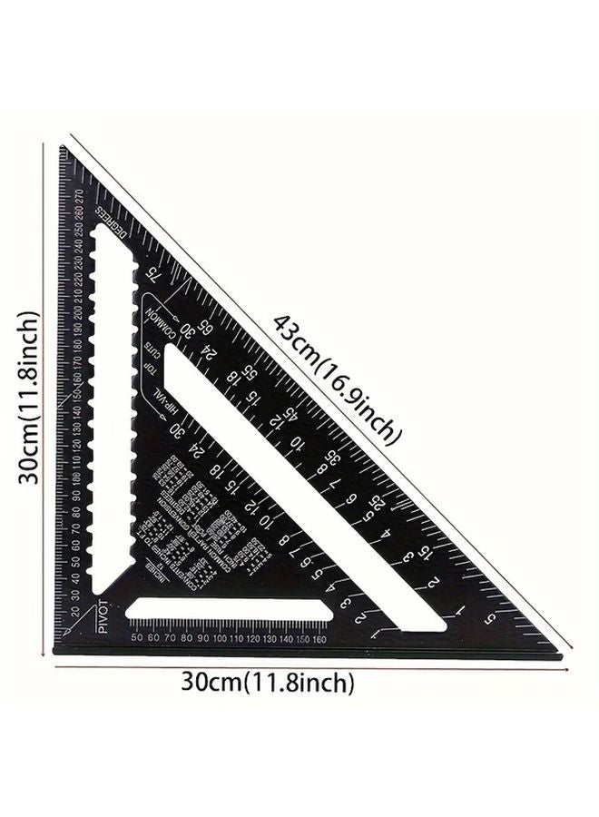 Blue Aluminum Speed Square Ruler 12 Inch Triangle Measuring Tool For Construction - Image 3
