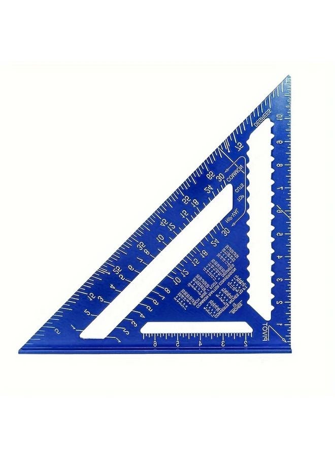 Blue Aluminum Speed Square Ruler 12 Inch Triangle Measuring Tool For Construction - Image 1