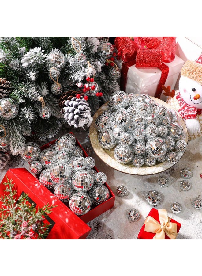 Hoolerry 200 Pcs Disco Balls Ornament Mini Disco Balls Small Mirror Silver Hanging Decorations Reflective Disco Ball for 70s Disco Themed Party Christmas Tree Birthday Wedding (1, 2 Inch) - Image 2