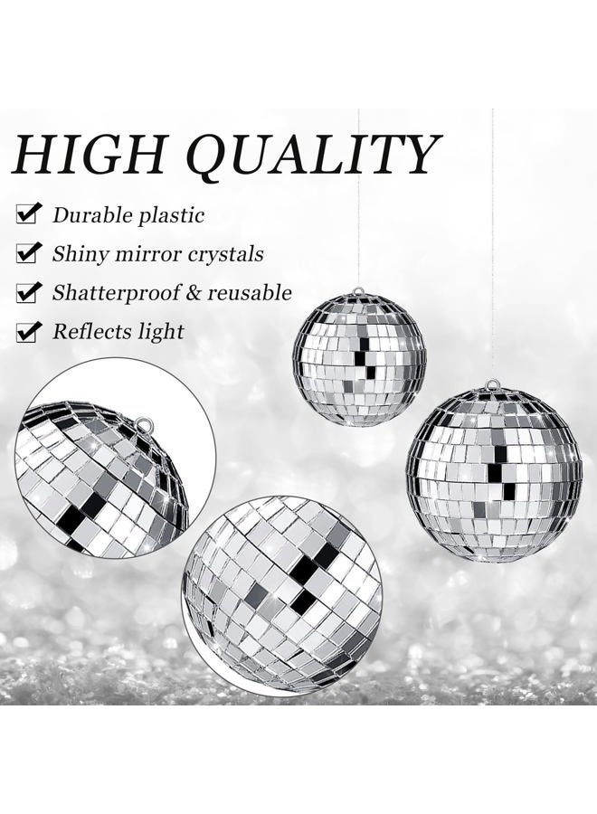 Hoolerry 200 Pcs Disco Balls Ornament Mini Disco Balls Small Mirror Silver Hanging Decorations Reflective Disco Ball for 70s Disco Themed Party Christmas Tree Birthday Wedding (1, 2 Inch) - Image 4