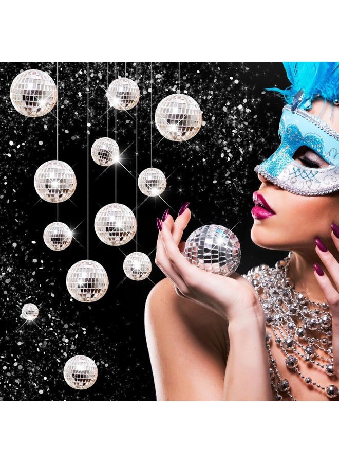 Hoolerry 200 Pcs Disco Balls Ornament Mini Disco Balls Small Mirror Silver Hanging Decorations Reflective Disco Ball for 70s Disco Themed Party Christmas Tree Birthday Wedding (1, 2 Inch) - Image 5