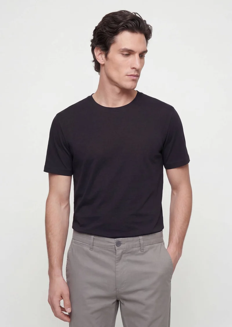 RAMSEY Black Plain T-Shirt