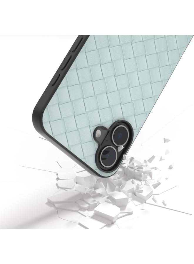 S-TOP Case For iPhone 16 Plus Black Frame Woven Texture PU Phone Case - Image 3