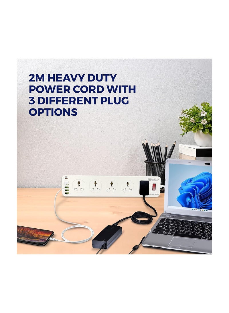 كاروسكي سلك تمديد الطاقة مع 10 مآخذ الطاقة و 6 منافذ USB - قابس تمديد قطاع الطاقة الذكي مع واقي الطفرة - مقبس الشحن مع سلك تمديد بطول 2 متر - Image 3
