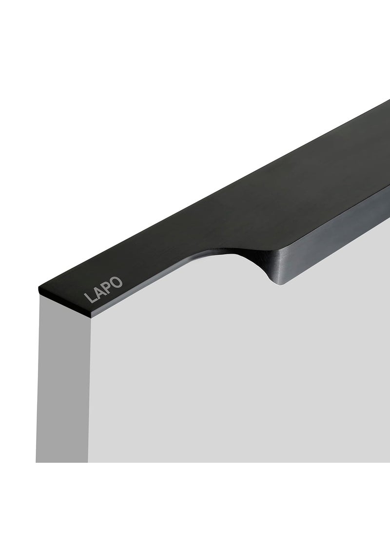 LAPO LAPO Premium 12 inch Aluminium Kitchen Profile Handle Cabinet Profile Handle Wardrobe Pull Handle for Home Hotel OfficeBlack FinishPack of 1 P002  - Image 2