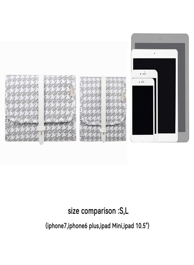 Voova Travel Jewelry Holder Organizer Case, Large Jewelry Storage Bag for Women Girls, Foldable Traveling Jewellery Pouch Roll for Necklaces Rings Earrings Bracelets, Grey+White - Image 5