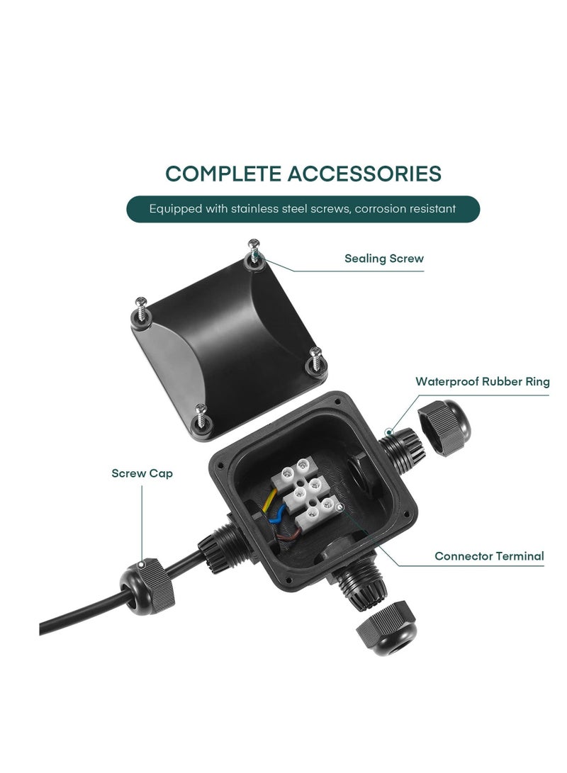 Set of 5 Waterproof Junction Boxes 3 Way Suitable for Outdoor Garden Road Cable Connectors Outdoor/External Electrical Box - Image 5