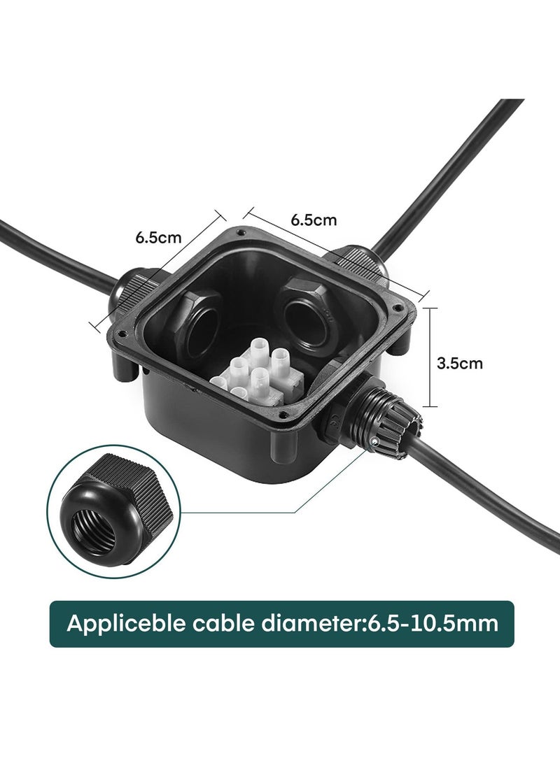 Set of 5 Waterproof Junction Boxes 3 Way Suitable for Outdoor Garden Road Cable Connectors Outdoor/External Electrical Box - Image 3