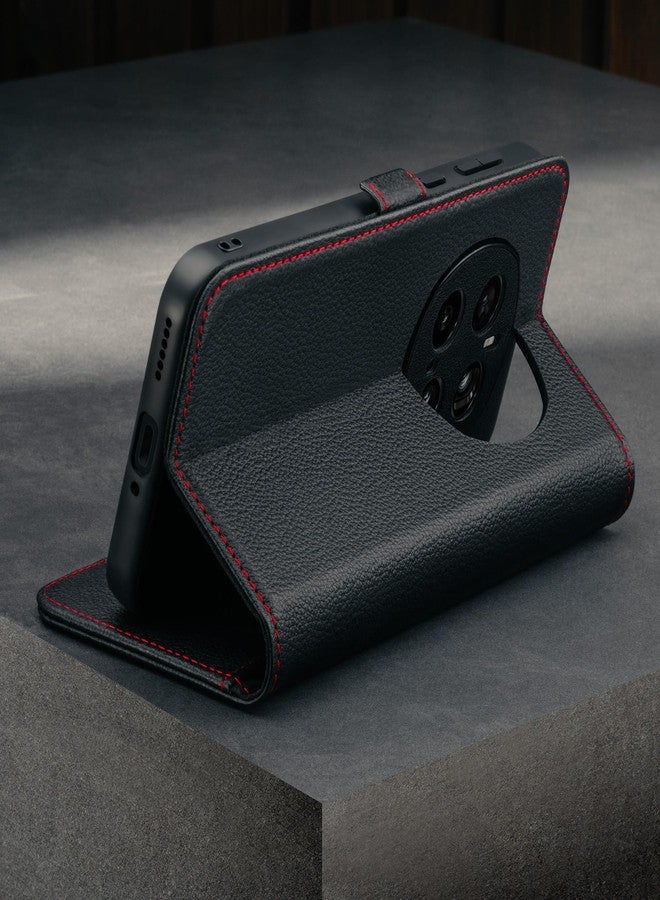 TORRO Case Compatible with Honor Magic7 Pro (6.8 Inch - 2025) - Premium Leather Case with Stand Function and Card Slots (Black) - Image 3