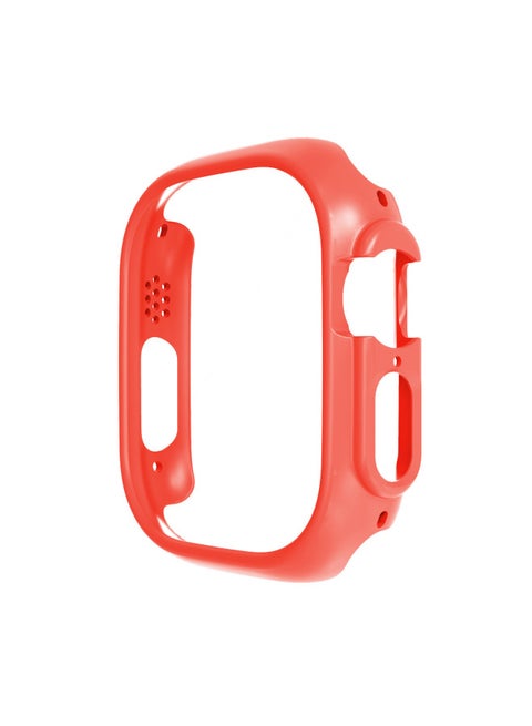 Frosted Shell Case For Watch 9 Ultra Style Frame Protective Cover For Iwatch Ultra Durable Shockproof Digital Computer-Color:11# Red Hollow Shell-Exterior Dimension:10th Generation 46mm