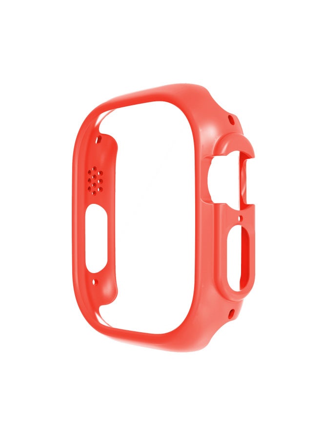 Frosted Shell Case For Watch 9 Ultra Style Frame Protective Cover For Iwatch Ultra Durable Shockproof Digital Computer-Color:11# Red Hollow Shell-Exterior Dimension:10th Generation 46mm