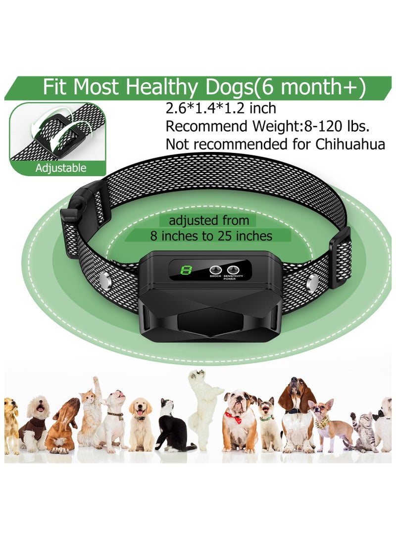SYOSI طوق نباح للكلاب - طوق تدريب مكابح قابل لإعادة الشحن بمنفذ USB-C مع 5 مستويات حساسية قابلة للتعديل، طوق صدمة اهتزاز غير ضار، جهاز مضاد للنباح للكلاب الصغيرة والمتوسطة والكبيرة (رمادي) - Image 5