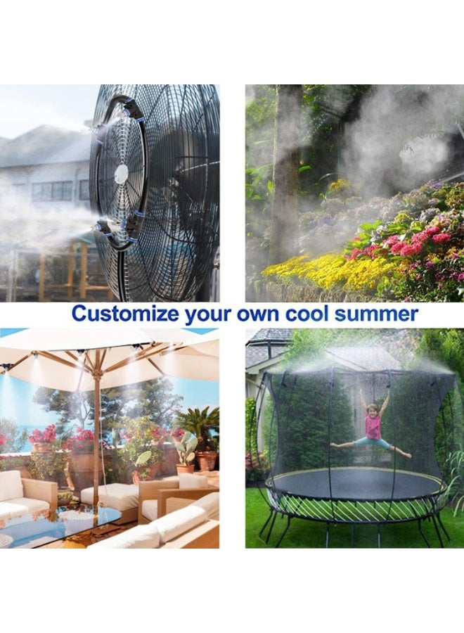 Soofam Mist cooling cooling system, 50 feet (15 meters) mist line + 15 brass mist nozzles + 14 tee connectors + brass adapter (3/4"), patio garden greenhouse outdoor cooling water park trampoline - Image 3