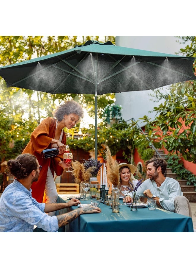 Soofam Mist cooling cooling system, 50 feet (15 meters) mist line + 15 brass mist nozzles + 14 tee connectors + brass adapter (3/4"), patio garden greenhouse outdoor cooling water park trampoline - Image 4