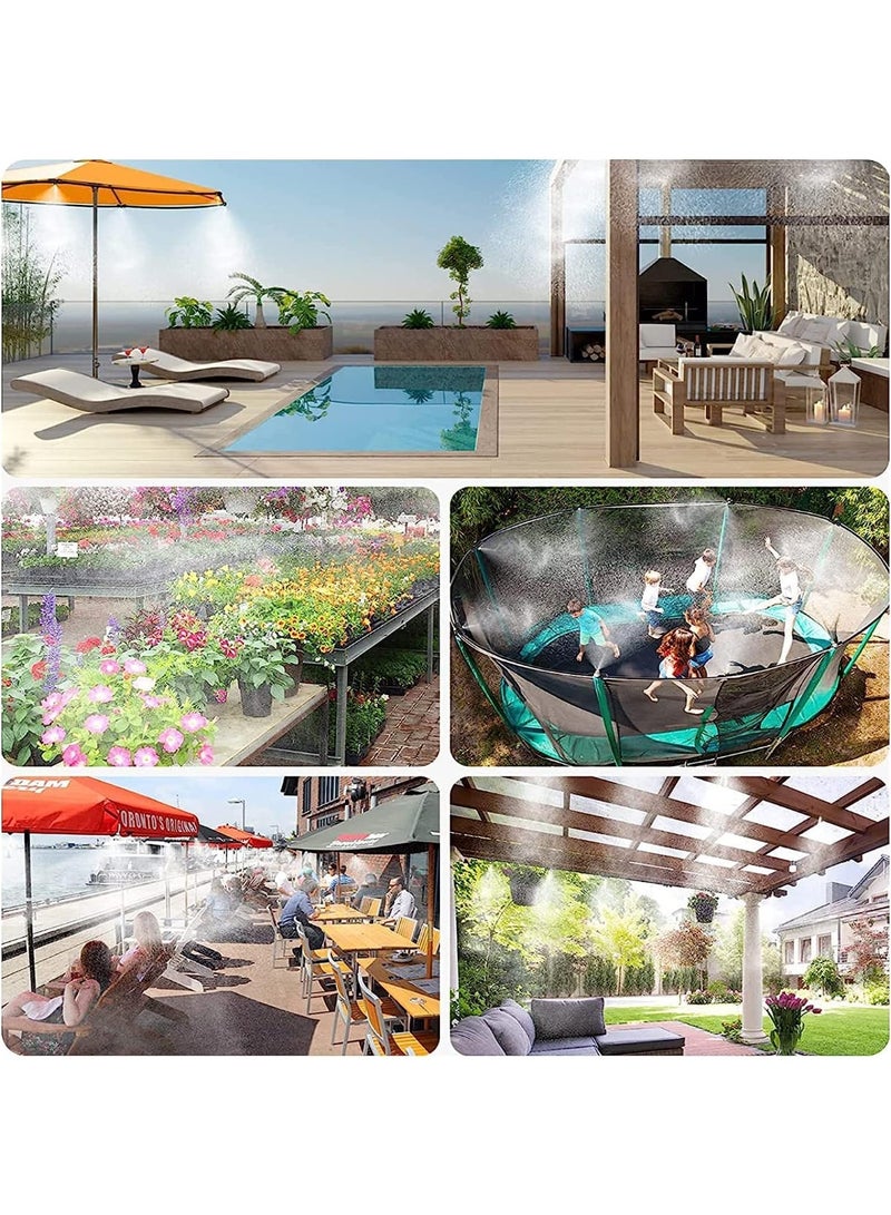 Soofam Mist cooling cooling system, 50 feet (15 meters) mist line + 15 brass mist nozzles + 14 tee connectors + brass adapter (3/4"), patio garden greenhouse outdoor cooling water park trampoline - Image 5
