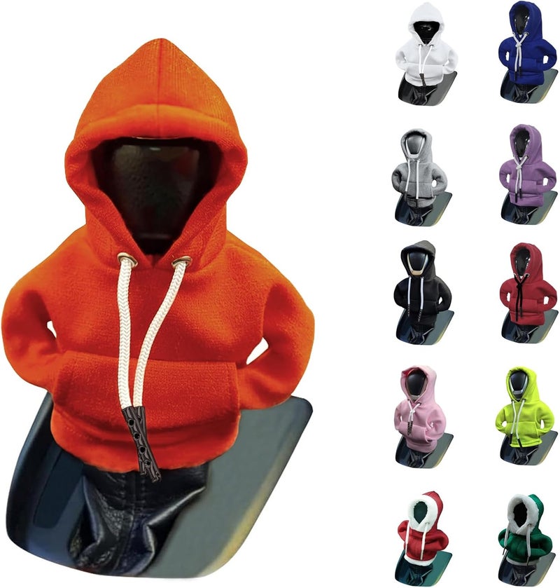 vvag Gear Shift Hoodie, Hoodie Car Gear Shift Cover, Car Shift Knob Hoodie, Automotive Interior Accessories, Universal Fit Knob Cover Gift (Orange) - Image 1