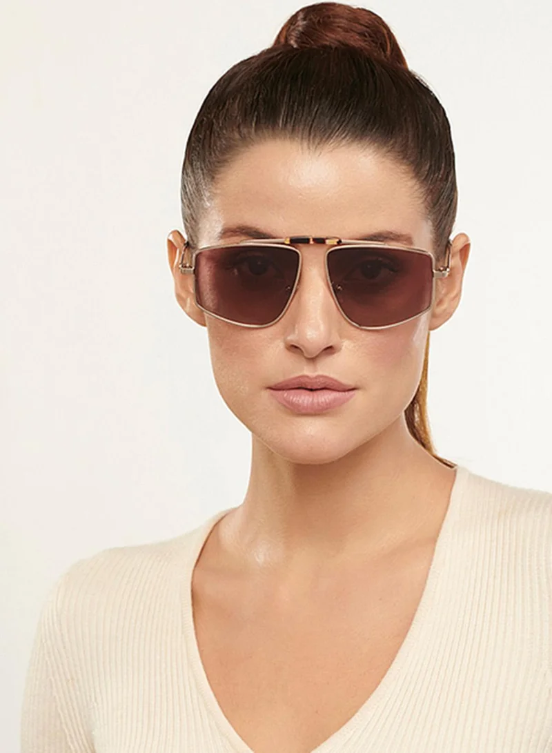 جون جاكوبس Unisex Polarized Rectangular Sunglasses - JJ S14279 - Lens Size: 58 Mm