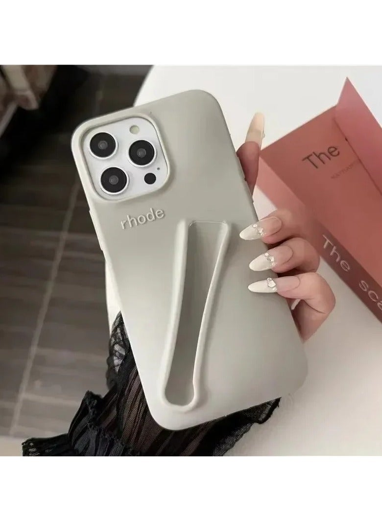 Rhode Soft Silicone Lipstick Holder Case for iPhone 15 16 Pro Max 14 Plus 13 12 11 ProMax Portable Lip Gloss Storage Protective Cover