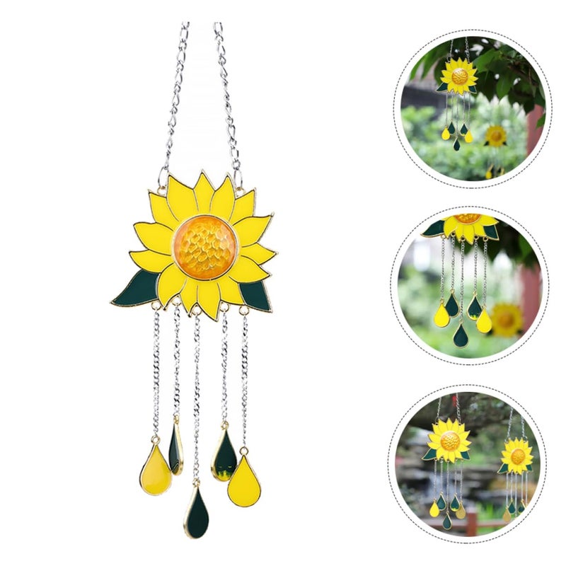 Sunflower Metal Wind Chime Outdoor Garden Hanging Ornament For Patio Wall Window Decoration - Image 4