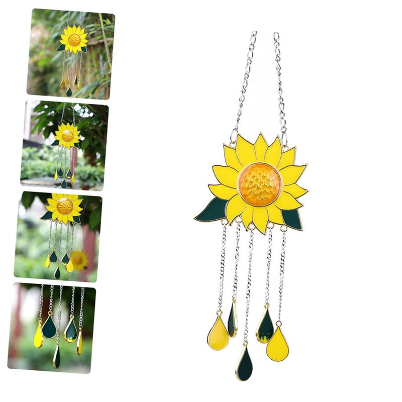 Sunflower Metal Wind Chime Outdoor Garden Hanging Ornament For Patio Wall Window Decoration - Image 3