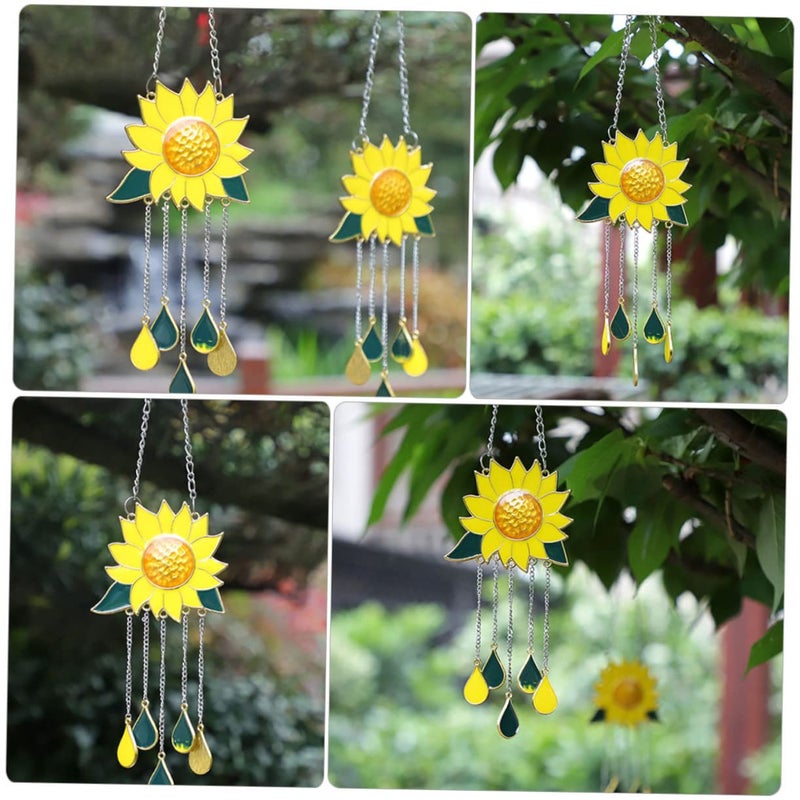 Sunflower Metal Wind Chime Outdoor Garden Hanging Ornament For Patio Wall Window Decoration - Image 5