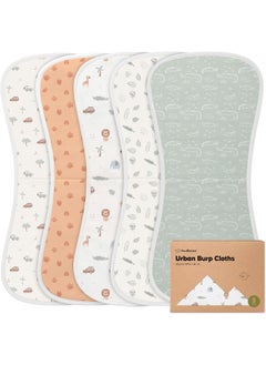 KeaBabies Organic Burp Cloths for Baby Boys and Girls - 5-Pack Super Absorbent Burping Cloth, Burp Clothes, Soft & Plush Newborn Towel, Milk Spit Up Rags, Burpy Cloth Bib for Unisex, Burping Rags  - Image 1