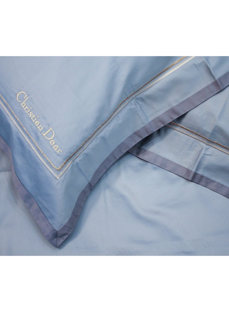 60s Light Luxury Embroidery Anna Blue 200 * 230cm Bed Set of Four Pieces  - Image 4