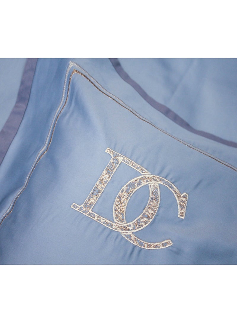 60s Light Luxury Embroidery Anna Blue 200 * 230cm Bed Set of Four Pieces  - Image 3