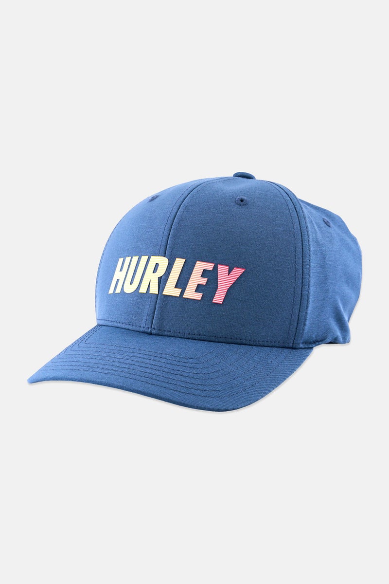 Hurley Men Flex Fit Brand Logo Cap, Slate Blue  - Image 1