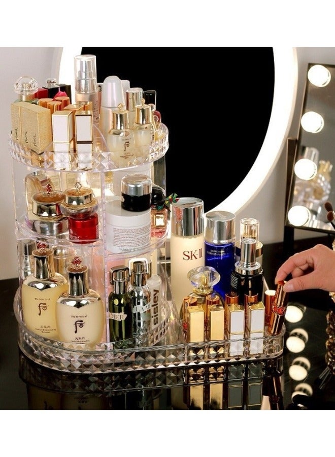 منظم مكياج كريستال دوار ٢*١ بقاعدة - Image 5